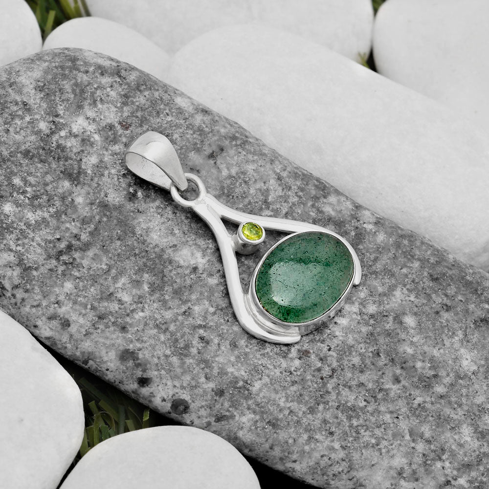 Natural Green Aventurine & Peridot Pendant P-1057 SDP119828