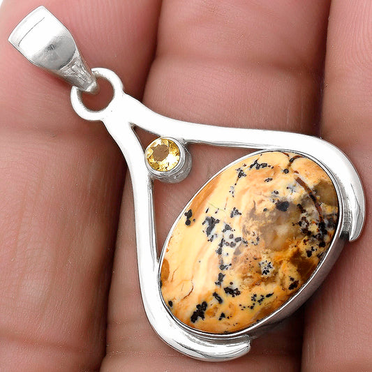 Amethyst Sage Agate Nevada & Citrine Pendant P-1057 SDP119833