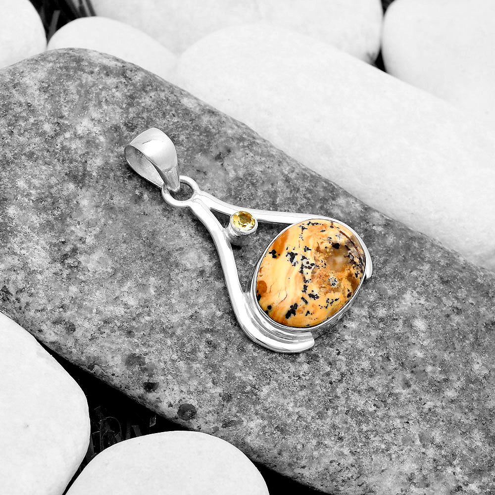 Amethyst Sage Agate Nevada & Citrine Pendant P-1057 SDP119833