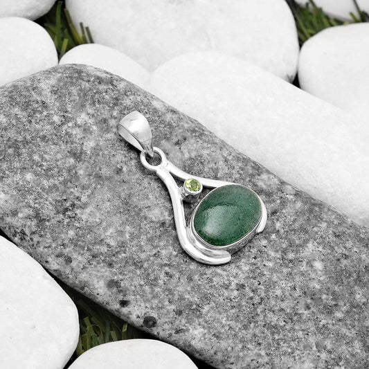 Natural Green Aventurine & Peridot Pendant P-1057 SDP119843