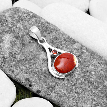 Natural Red Moss Agate & Garnet Pendant P-1057 SDP119846