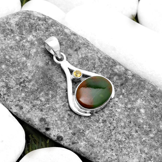 Natural Chrome Chalcedony & Citrine Pendant P-1057 SDP119851