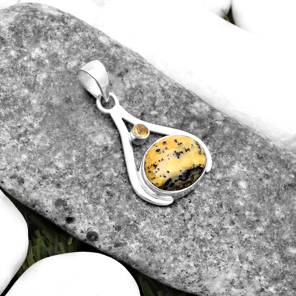 Amethyst Sage Agate Nevada & Citrine Pendant P-1057 SDP119853