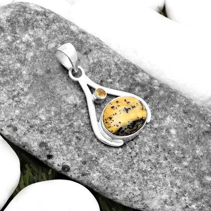 Amethyst Sage Agate Nevada & Citrine Pendant P-1057 SDP119853