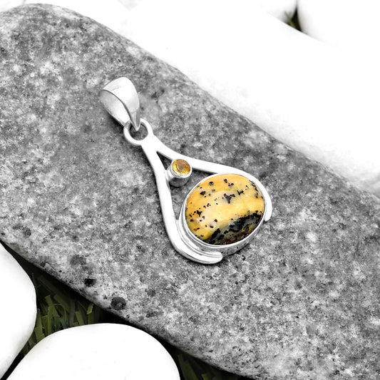 Amethyst Sage Agate Nevada & Citrine Pendant P-1057 SDP119853