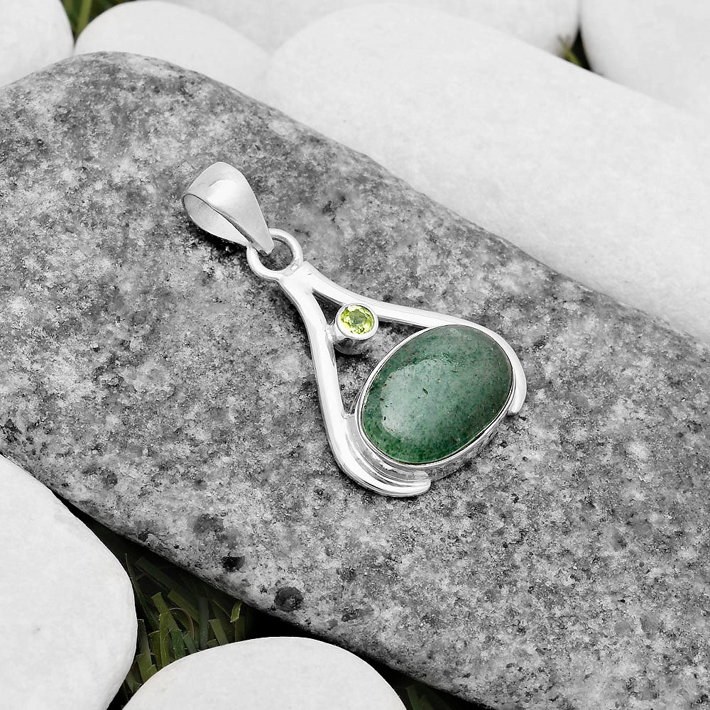 Natural Green Aventurine & Peridot Pendant P-1057 SDP119855