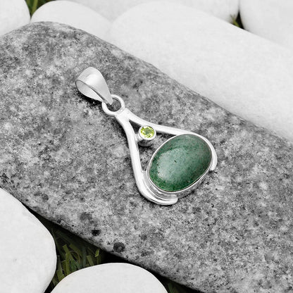 Natural Green Aventurine & Peridot Pendant P-1057 SDP119855