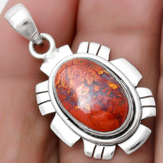 Natural Red Moss Agate Pendant P-1179 SDP119954