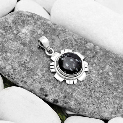 Natural Snow Flake Obsidian Pendant P-1179 SDP119959