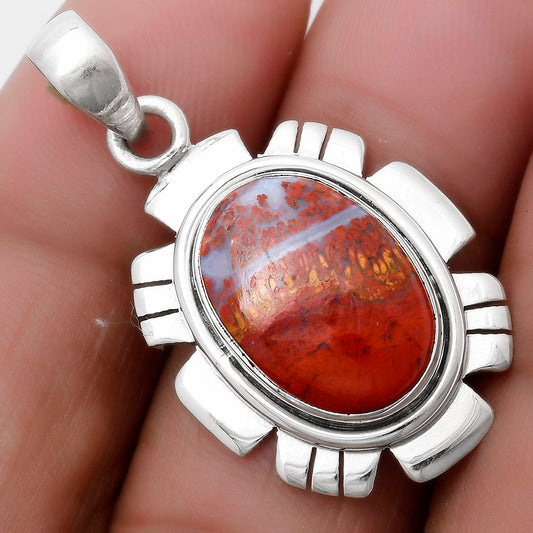 Natural Red Moss Agate Pendant P-1179 SDP119963