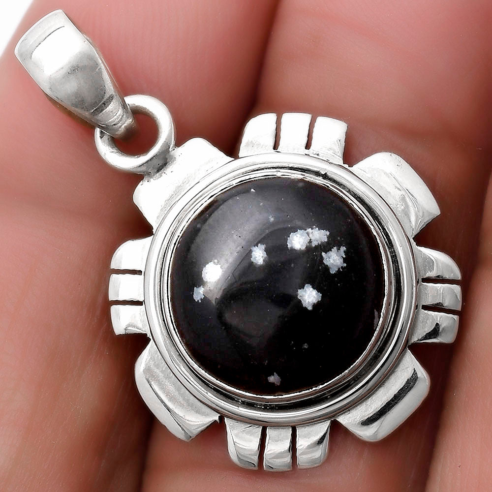 Natural Snow Flake Obsidian Pendant P-1179 SDP119969