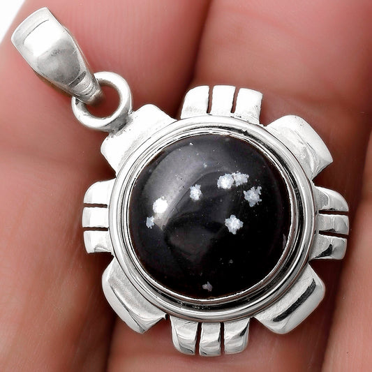Natural Snow Flake Obsidian Pendant P-1179 SDP119969
