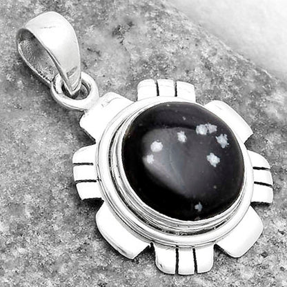 Natural Snow Flake Obsidian Pendant P-1179 SDP119969