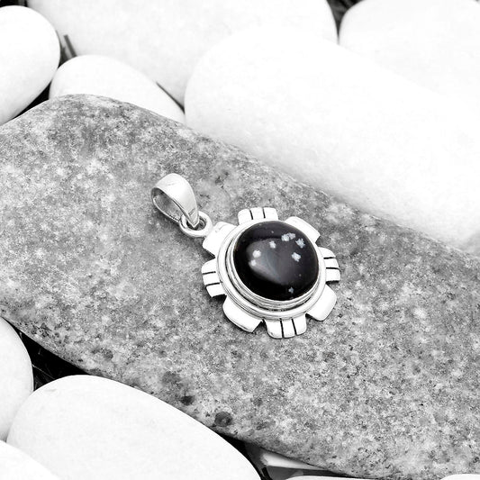 Natural Snow Flake Obsidian Pendant P-1179 SDP119969
