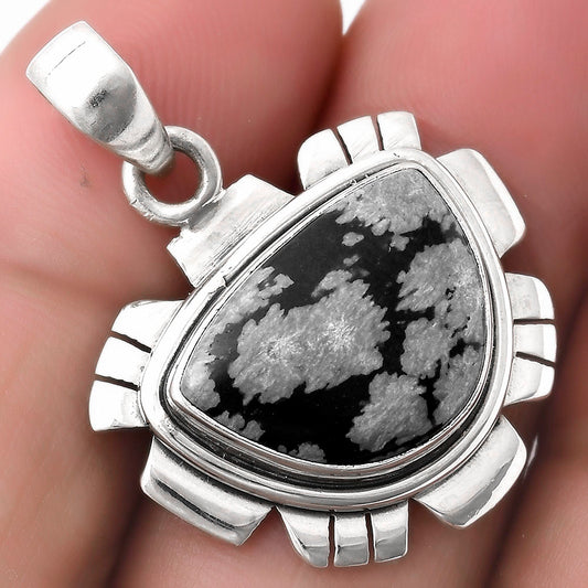 Natural Snow Flake Obsidian Pendant P-1179 SDP119982