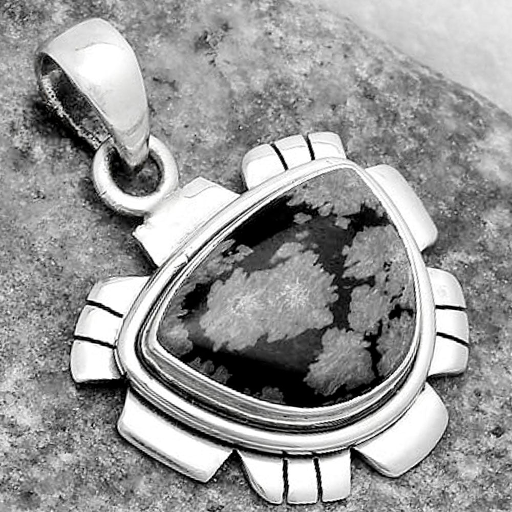 Natural Snow Flake Obsidian Pendant P-1179 SDP119982
