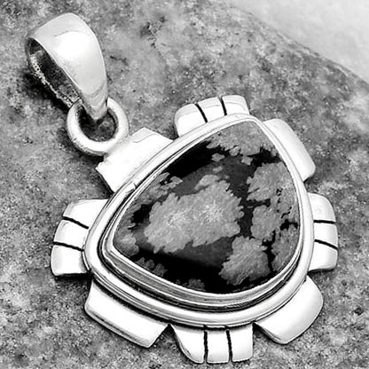 Natural Snow Flake Obsidian Pendant P-1179 SDP119982