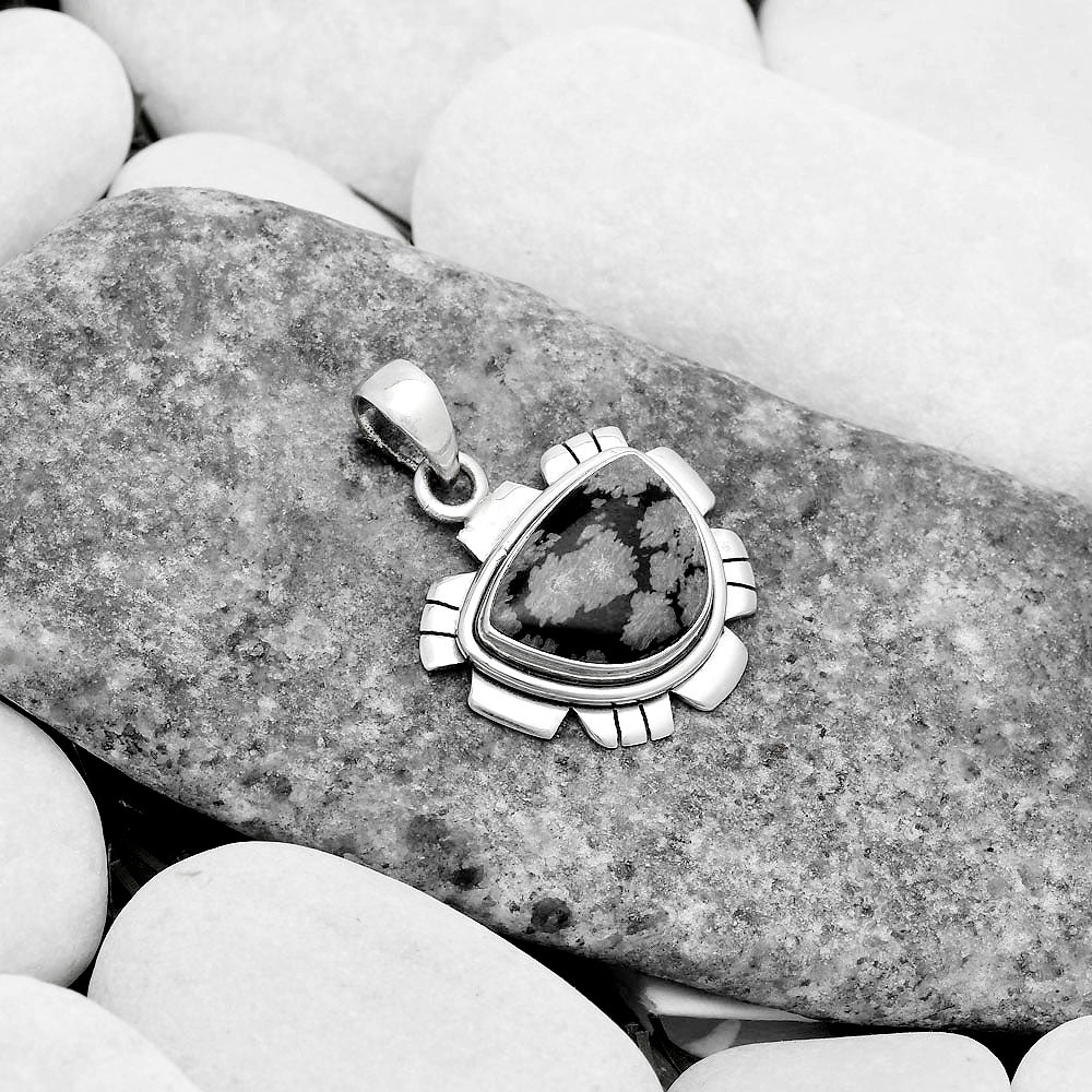 Natural Snow Flake Obsidian Pendant P-1179 SDP119982
