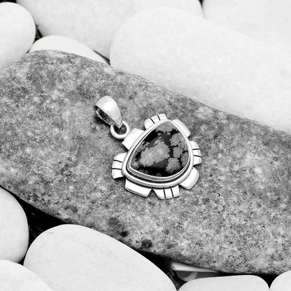 Natural Snow Flake Obsidian Pendant P-1179 SDP119982