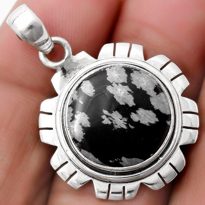 Natural Snow Flake Obsidian Pendant P-1179 SDP119995