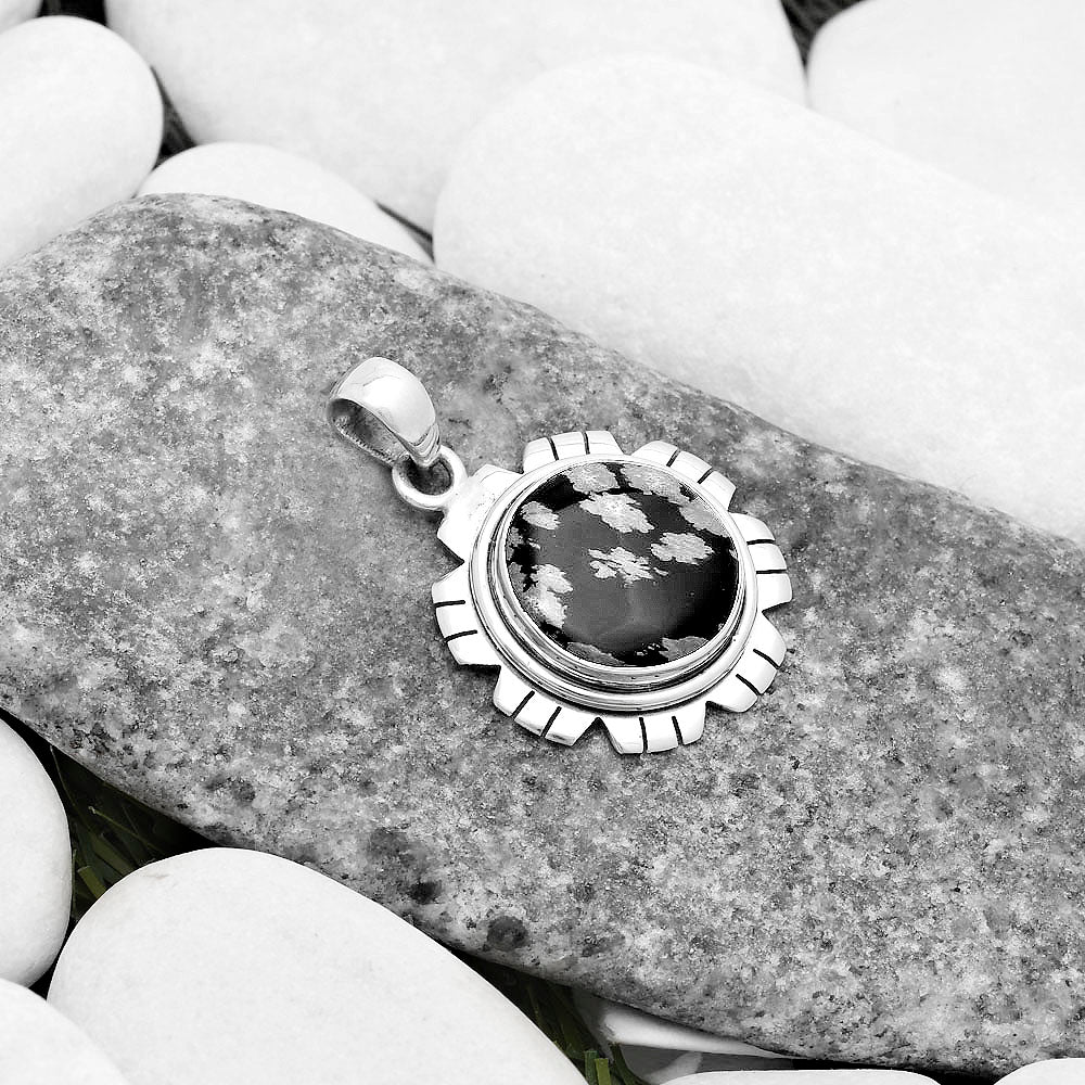 Natural Snow Flake Obsidian Pendant P-1179 SDP119995