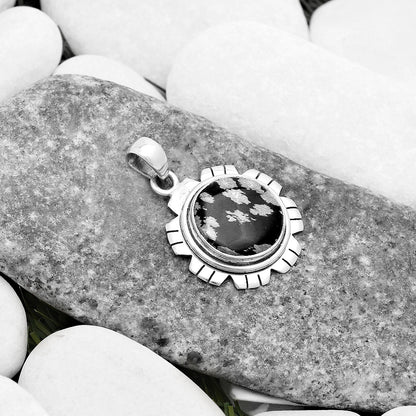 Natural Snow Flake Obsidian Pendant P-1179 SDP119995