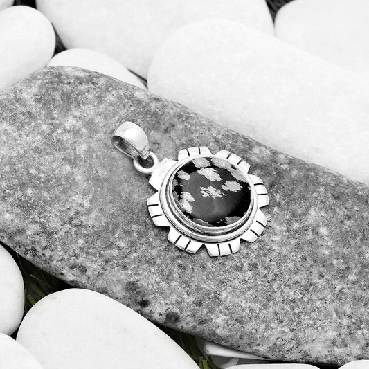 Natural Snow Flake Obsidian Pendant P-1179 SDP119995