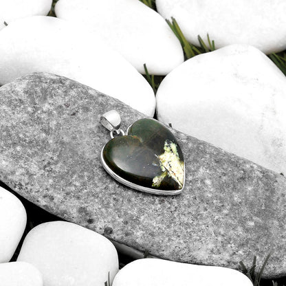 Heart Natural Chrome Chalcedony Pendant P-1043 SDP120227