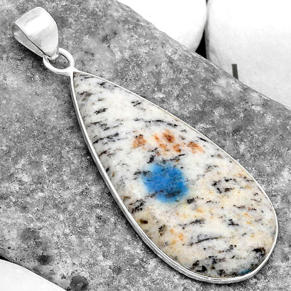 Natural K2 Blue - Azurite In Quartz Pendant P-1001 SDP120276