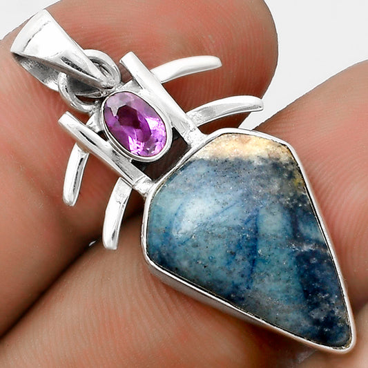 Blue Scheelite - Turkey & Amethyst Pendant P-1046 SDP120354