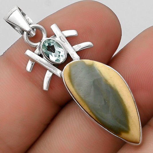 Imperial Jasper & Sky Blue Topaz Pendant P-1046 SDP120355