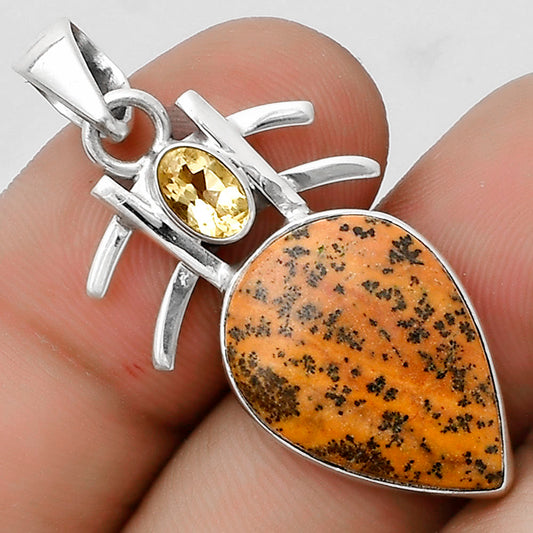 Amethyst Sage Agate Nevada & Citrine Pendant P-1046 SDP120381