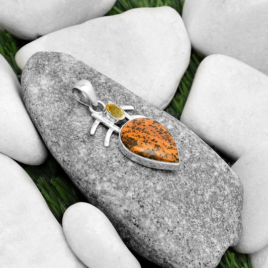 Amethyst Sage Agate Nevada & Citrine Pendant P-1046 SDP120381