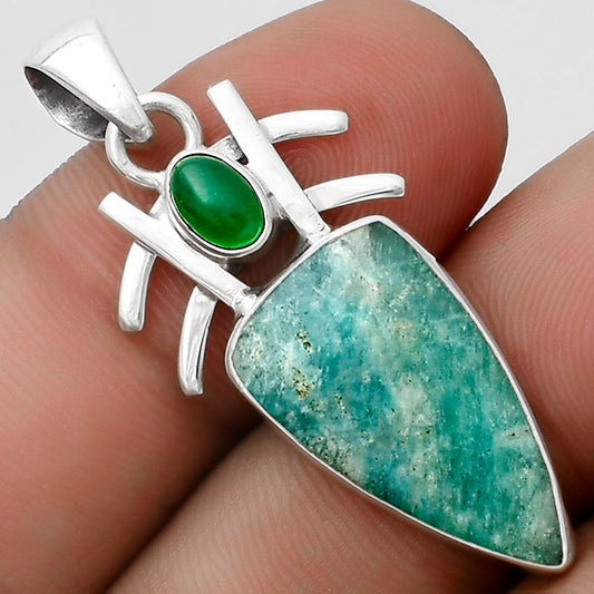 Natural Paraiba Amazonite & Green Onyx Pendant P-1046 SDP120382
