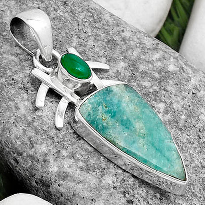 Natural Paraiba Amazonite & Green Onyx Pendant P-1046 SDP120382