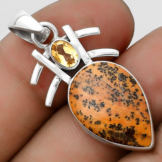 Amethyst Sage Agate Nevada & Citrine Pendant P-1046 SDP120399