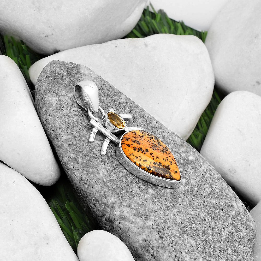 Amethyst Sage Agate Nevada & Citrine Pendant P-1046 SDP120399