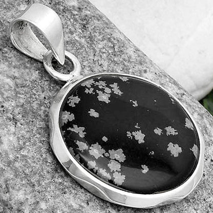 Natural Snow Flake Obsidian Pendant P-1110 SDP120451
