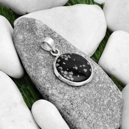 Natural Snow Flake Obsidian Pendant P-1110 SDP120451