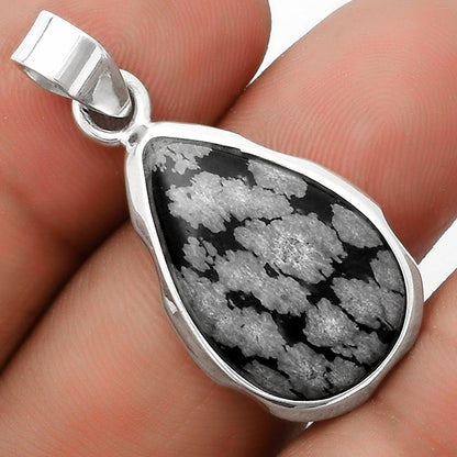 Natural Snow Flake Obsidian Pendant P-1110 SDP120456