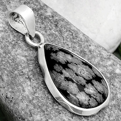 Natural Snow Flake Obsidian Pendant P-1110 SDP120456