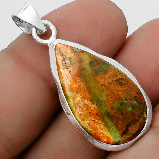 Natural Turkish Rainforest Chrysocolla Pendant P-1110 SDP120479