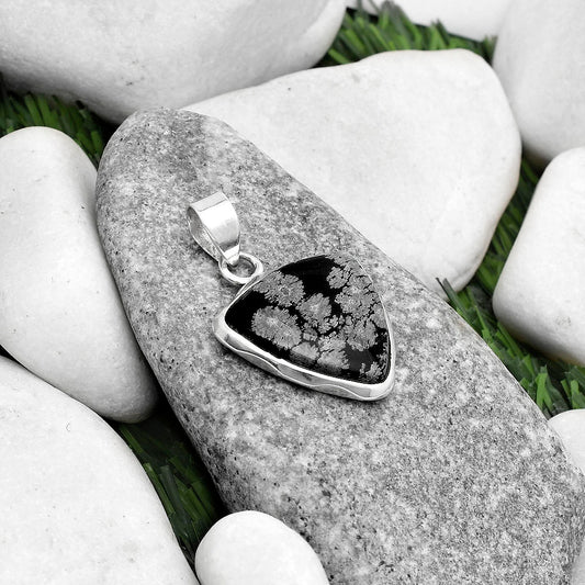 Natural Snow Flake Obsidian Pendant P-1110 SDP120481