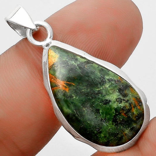 Natural Turkish Rainforest Chrysocolla Pendant P-1110 SDP120483