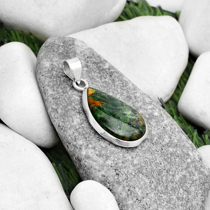 Natural Turkish Rainforest Chrysocolla Pendant P-1110 SDP120483