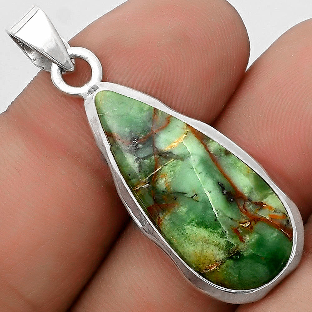 Natural Turkish Rainforest Chrysocolla Pendant P-1110 SDP120484