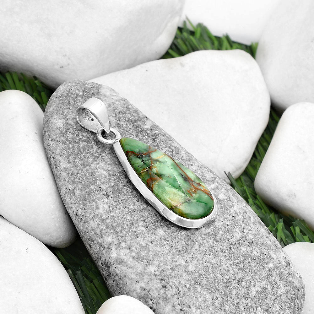 Natural Turkish Rainforest Chrysocolla Pendant P-1110 SDP120484