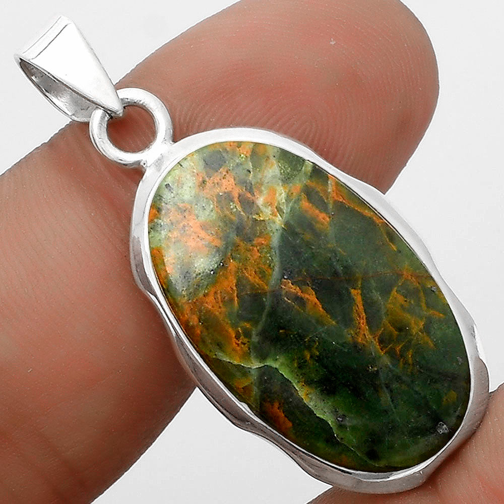 Natural Turkish Rainforest Chrysocolla Pendant P-1110 SDP120486