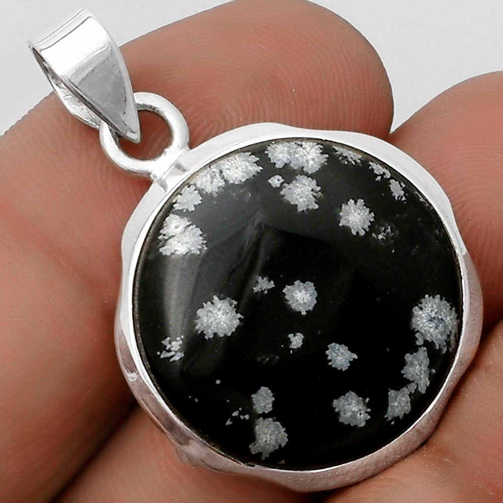 Natural Snow Flake Obsidian Pendant P-1110 SDP120490