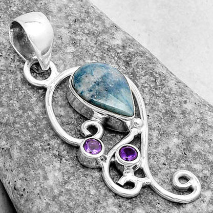 Blue Scheelite - Turkey & Amethyst Pendant P-1039 SDP120542